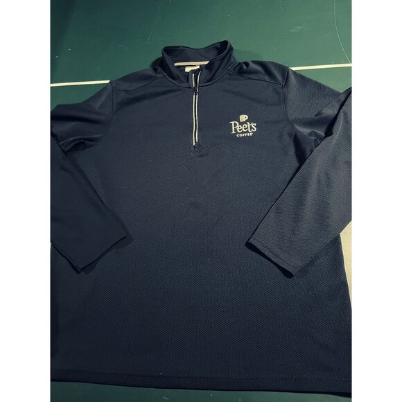 RARE Peet’s Coffee Logo 1/4 Zip Long Sleeve Performance Shirt LARGE Employee - Picture 5 of 8